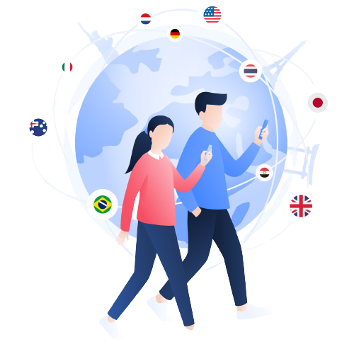 web vector globe flags walk